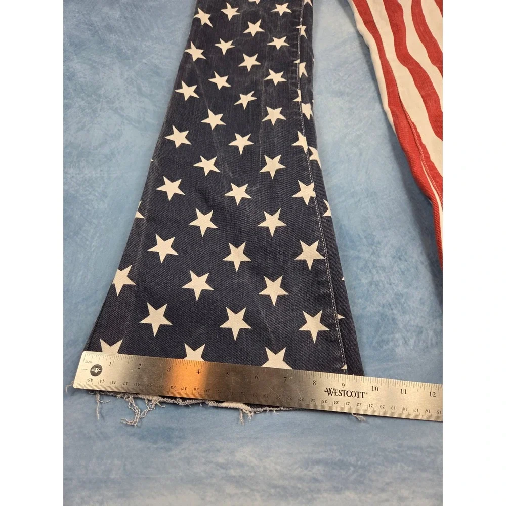 Judy Blue American Flag Women's Flare Jeans 0/24 Red White Blue Stars Stripes